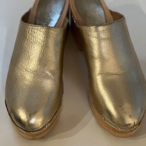 Gold Metallic Clogs